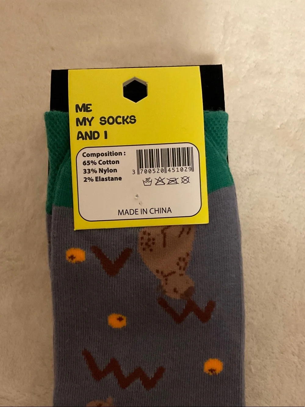 MSI Men's Bear River Crew Socks in Green, Blue, Gray